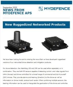 MyDefence newsletter - Ruggedized drone detection and mitigation products